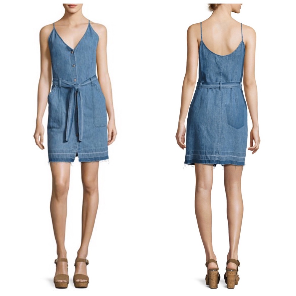 J BRAND CARMELA CHAMBRAY BUTTON FRONT DRESS